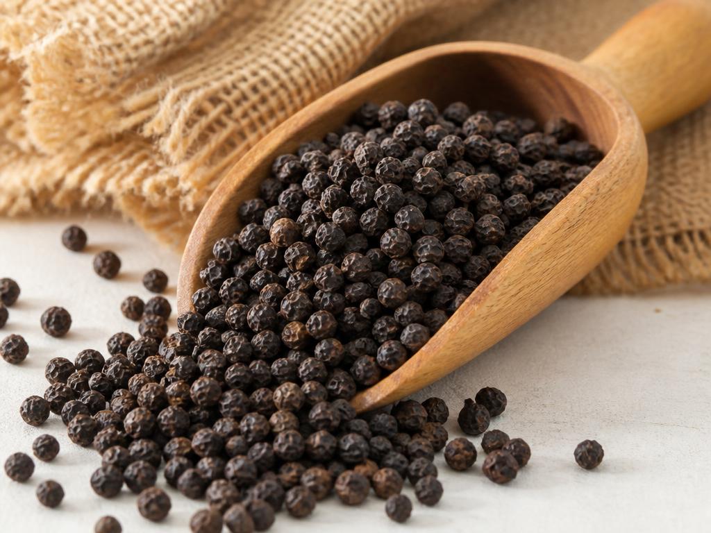 Indian black pepper prepared for export inspection