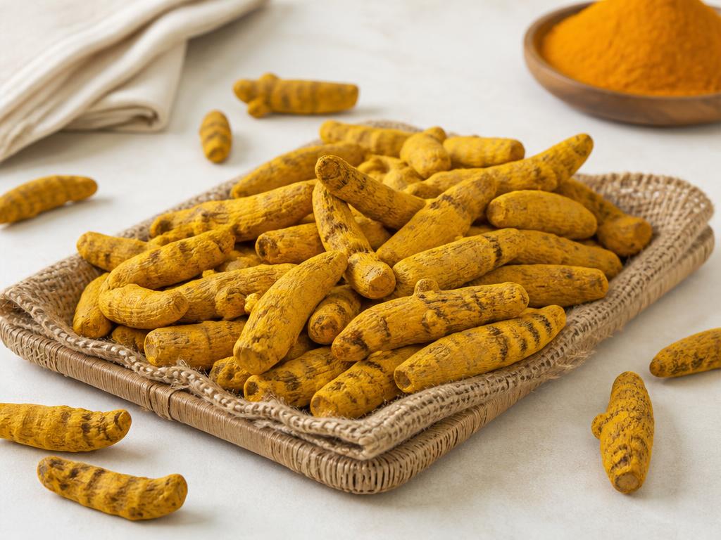 Polished Indian turmeric fingers for export